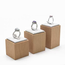 Luxury wedding solid wooden display ring jewelry holder